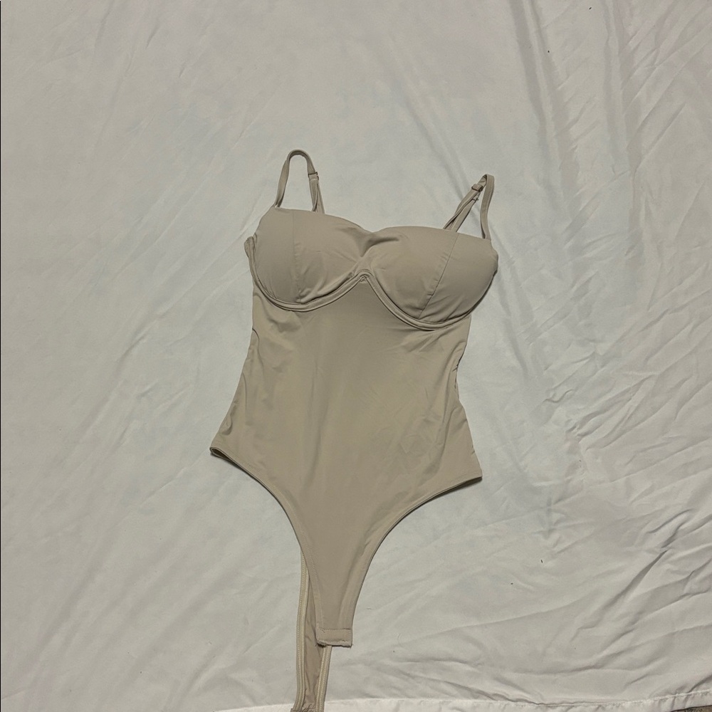 Beige Strapless Bodysuit